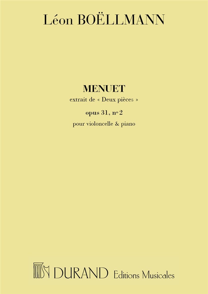Piece Nø 2 -Menuet Op 31 Pour Violoncelle Et Piano